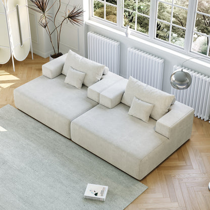 Chenille Single Sleeper Chair Sofa with Backrest Pillow