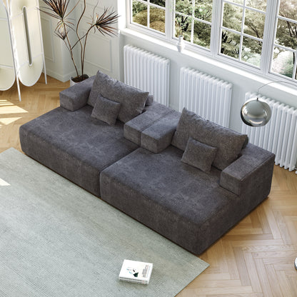 Chenille Single Sleeper Chair Sofa with Backrest Pillow