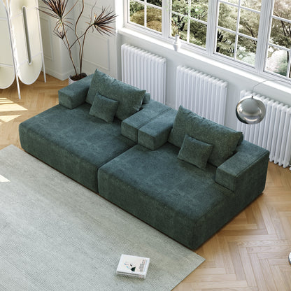 Chenille Single Sleeper Chair Sofa with Backrest Pillow