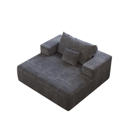 Chenille Single Sleeper Chair Sofa with Backrest Pillow