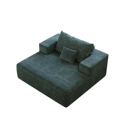 Chenille Single Sleeper Chair Sofa with Backrest Pillow