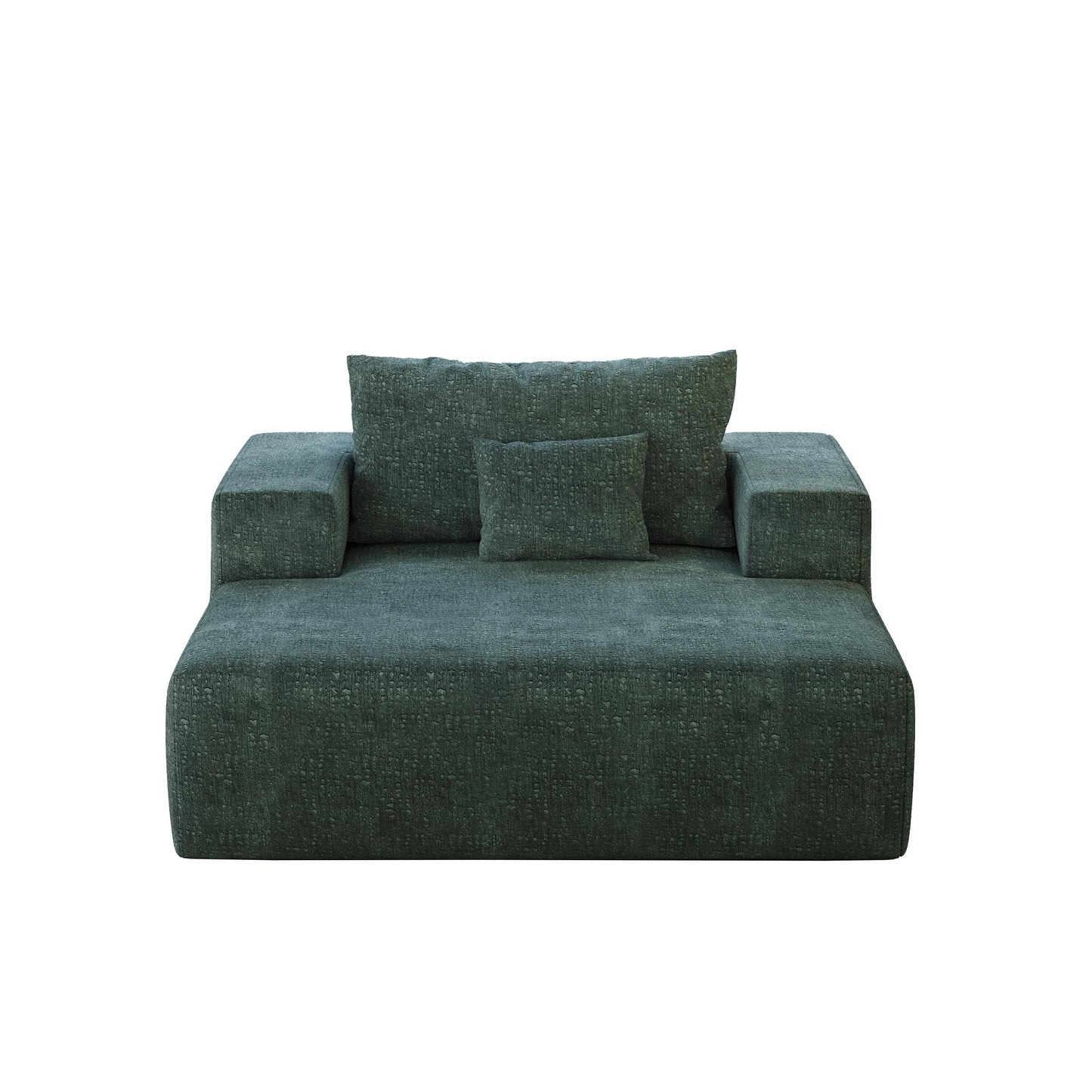 Chenille Single Sleeper Chair Sofa with Backrest Pillow
