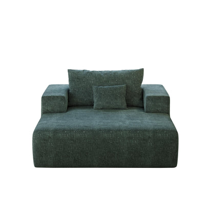 Chenille Single Sleeper Chair Sofa with Backrest Pillow