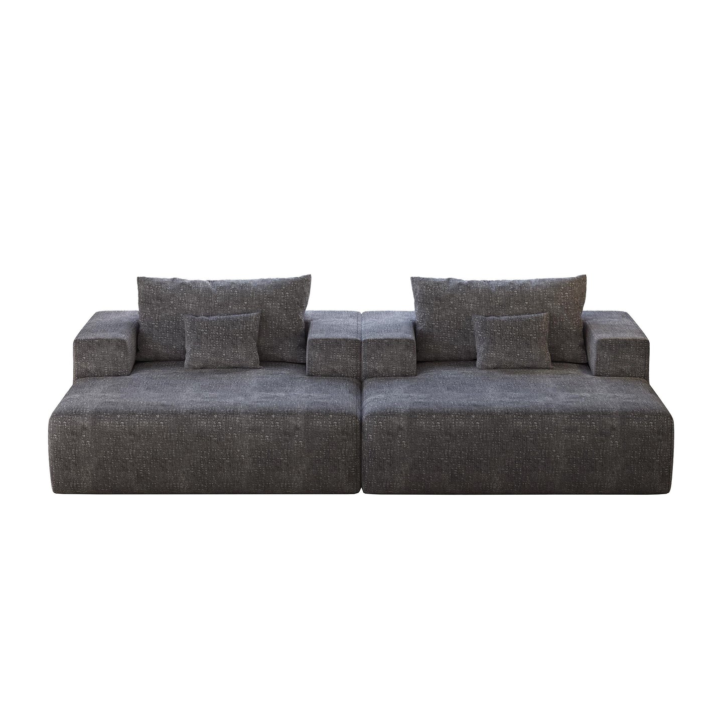 Chenille Single Sleeper Chair Sofa with Backrest Pillow