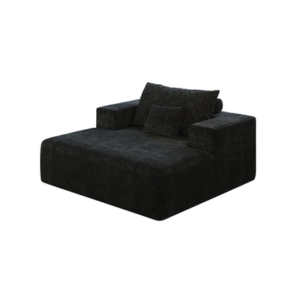 Chenille Single Sleeper Chair Sofa with Backrest Pillow