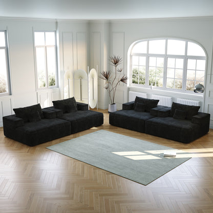 Chenille Single Sleeper Chair Sofa with Backrest Pillow