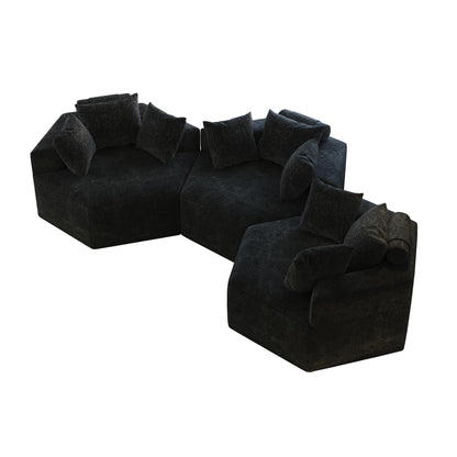 Chenille Single Sleeper Sofa with Backrest Pillow