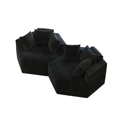 Chenille Single Sleeper Sofa with Backrest Pillow