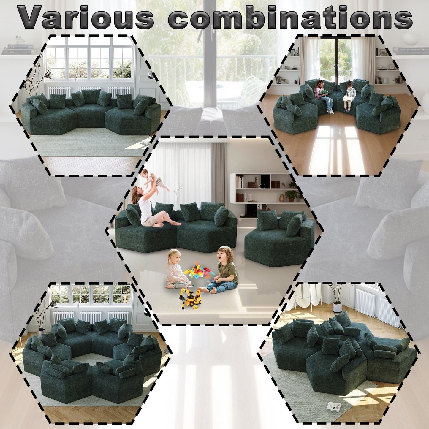 Chenille Single Sleeper Sofa with Backrest Pillow