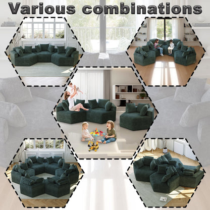Chenille Single Sleeper Sofa with Backrest Pillow