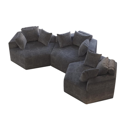 Chenille Single Sleeper Sofa with Backrest Pillow