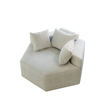 Chenille Single Sleeper Sofa with Backrest Pillow