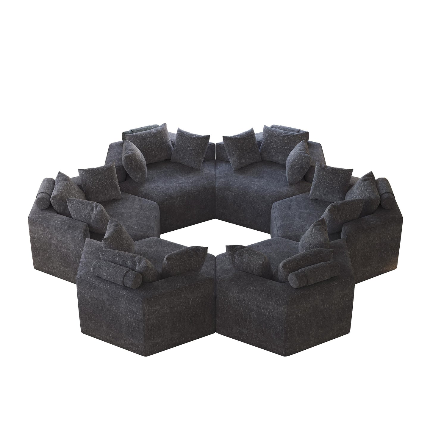 Chenille Single Sleeper Sofa with Backrest Pillow