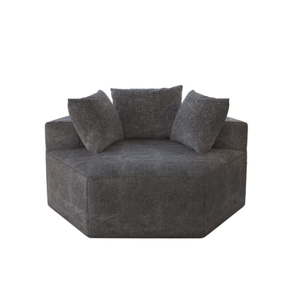 Chenille Single Sleeper Sofa with Backrest Pillow