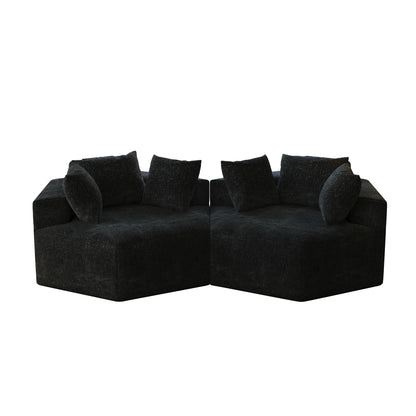 Chenille Single Sleeper Sofa with Backrest Pillow