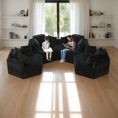 Chenille Single Sleeper Sofa with Backrest Pillow