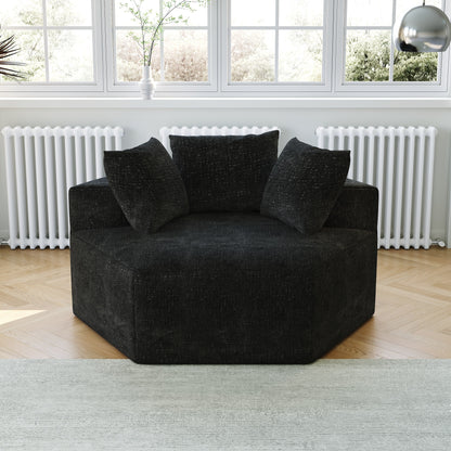 Chenille Single Sleeper Sofa with Backrest Pillow