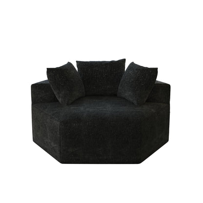 Chenille Single Sleeper Sofa with Backrest Pillow