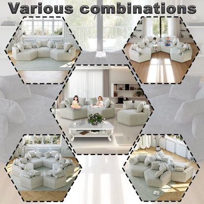 Chenille Single Sleeper Sofa with Backrest Pillow