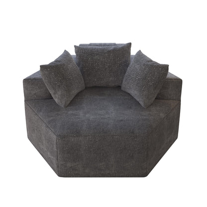 Chenille Single Sleeper Sofa with Backrest Pillow