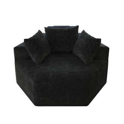 Chenille Single Sleeper Sofa with Backrest Pillow