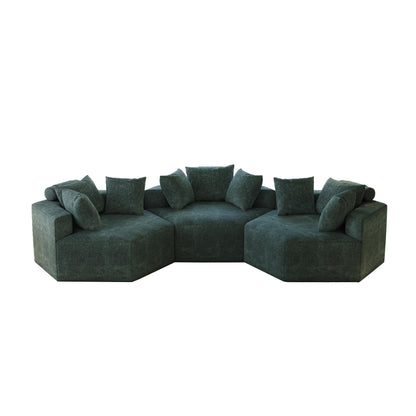 Chenille Single Sleeper Sofa with Backrest Pillow