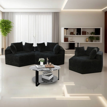 Chenille Single Sleeper Sofa with Backrest Pillow