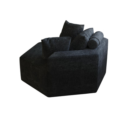 Chenille Single Sleeper Sofa with Backrest Pillow