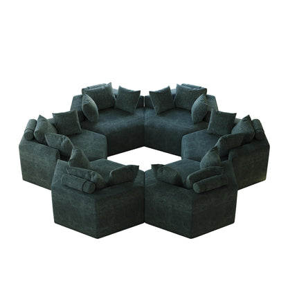 Chenille Single Sleeper Sofa with Backrest Pillow