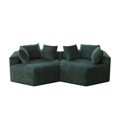 Chenille Single Sleeper Sofa with Backrest Pillow