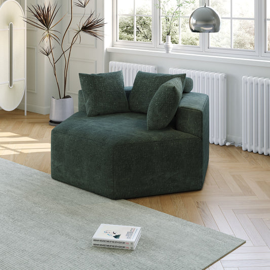 Chenille Single Sleeper Sofa with Backrest Pillow