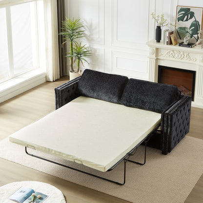 Chenille Sleeper Sofa with Memory Foam Mattress