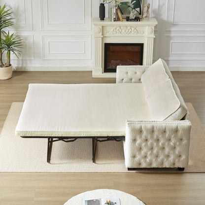 Chenille Sleeper Sofa with Memory Foam Mattress