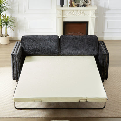 Chenille Sleeper Sofa with Memory Foam Mattress