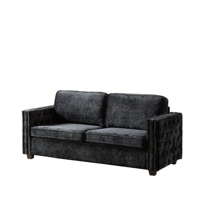 Chenille Sleeper Sofa with Memory Foam Mattress