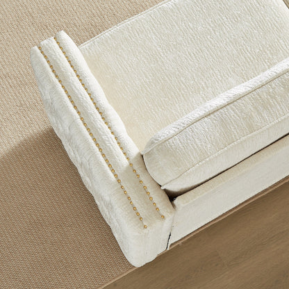 Chenille Sleeper Sofa with Memory Foam Mattress
