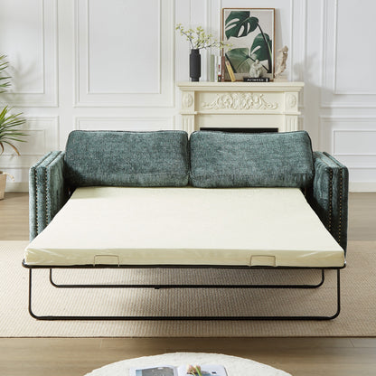 Chenille Sleeper Sofa with Memory Foam Mattress