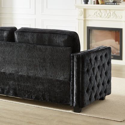 Chenille Sleeper Sofa with Memory Foam Mattress