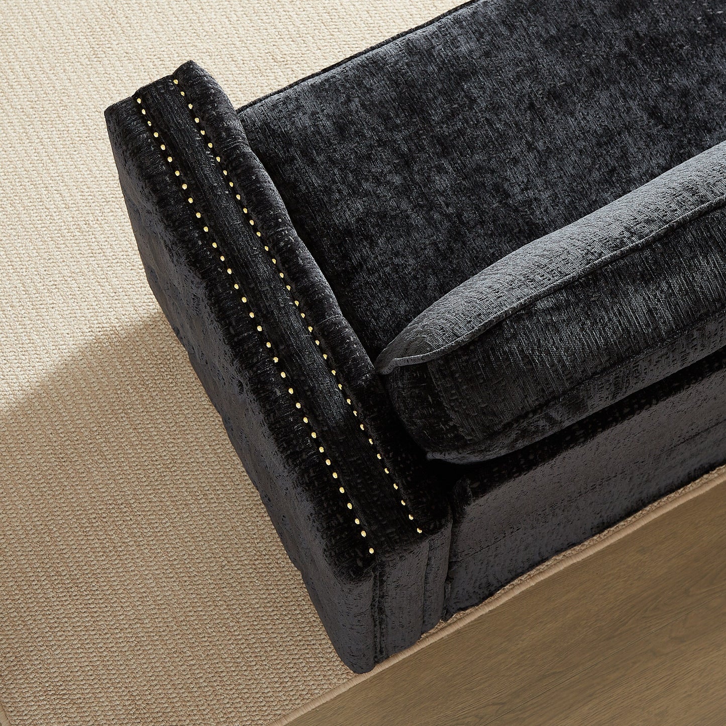 Chenille Sleeper Sofa with Memory Foam Mattress