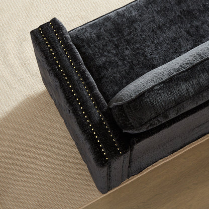 Chenille Sleeper Sofa with Memory Foam Mattress