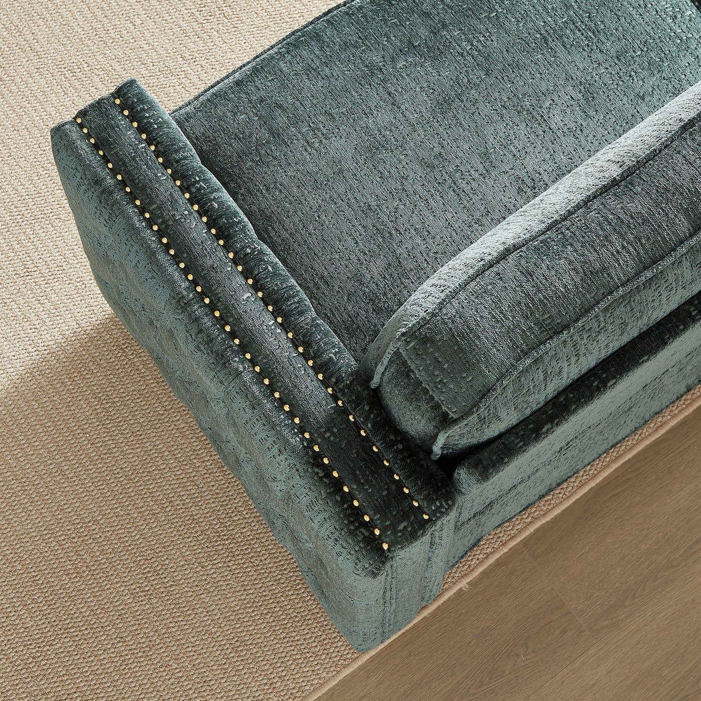 Chenille Sleeper Sofa with Memory Foam Mattress