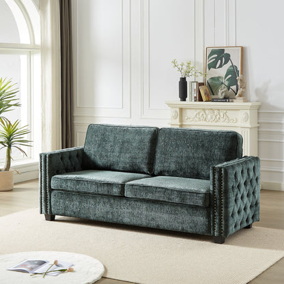 Chenille Sleeper Sofa with Memory Foam Mattress