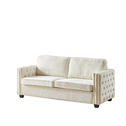 Chenille Sleeper Sofa with Memory Foam Mattress