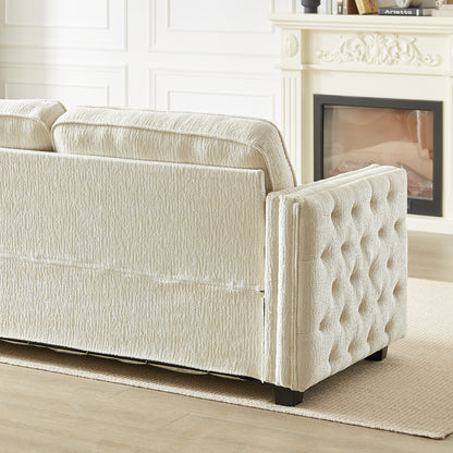 Chenille Sleeper Sofa with Memory Foam Mattress