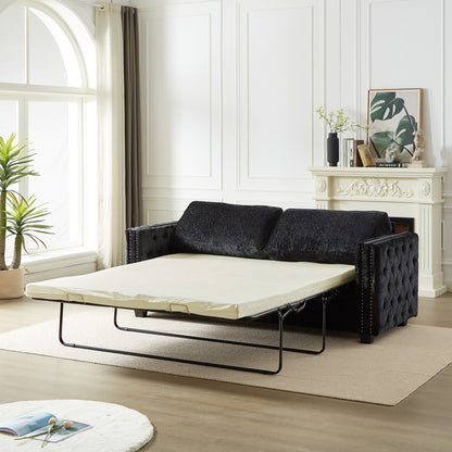 Chenille Sleeper Sofa with Memory Foam Mattress