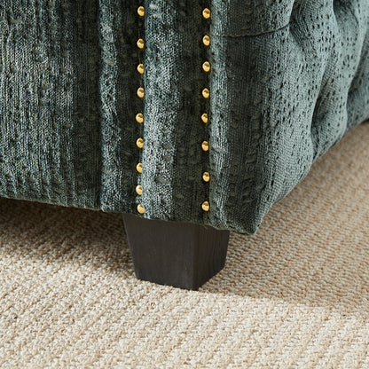 Chenille Sleeper Sofa with Memory Foam Mattress