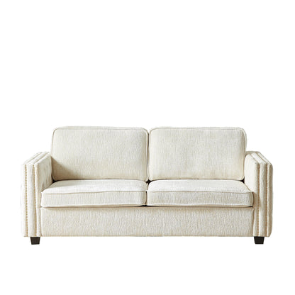 Chenille Sleeper Sofa with Memory Foam Mattress