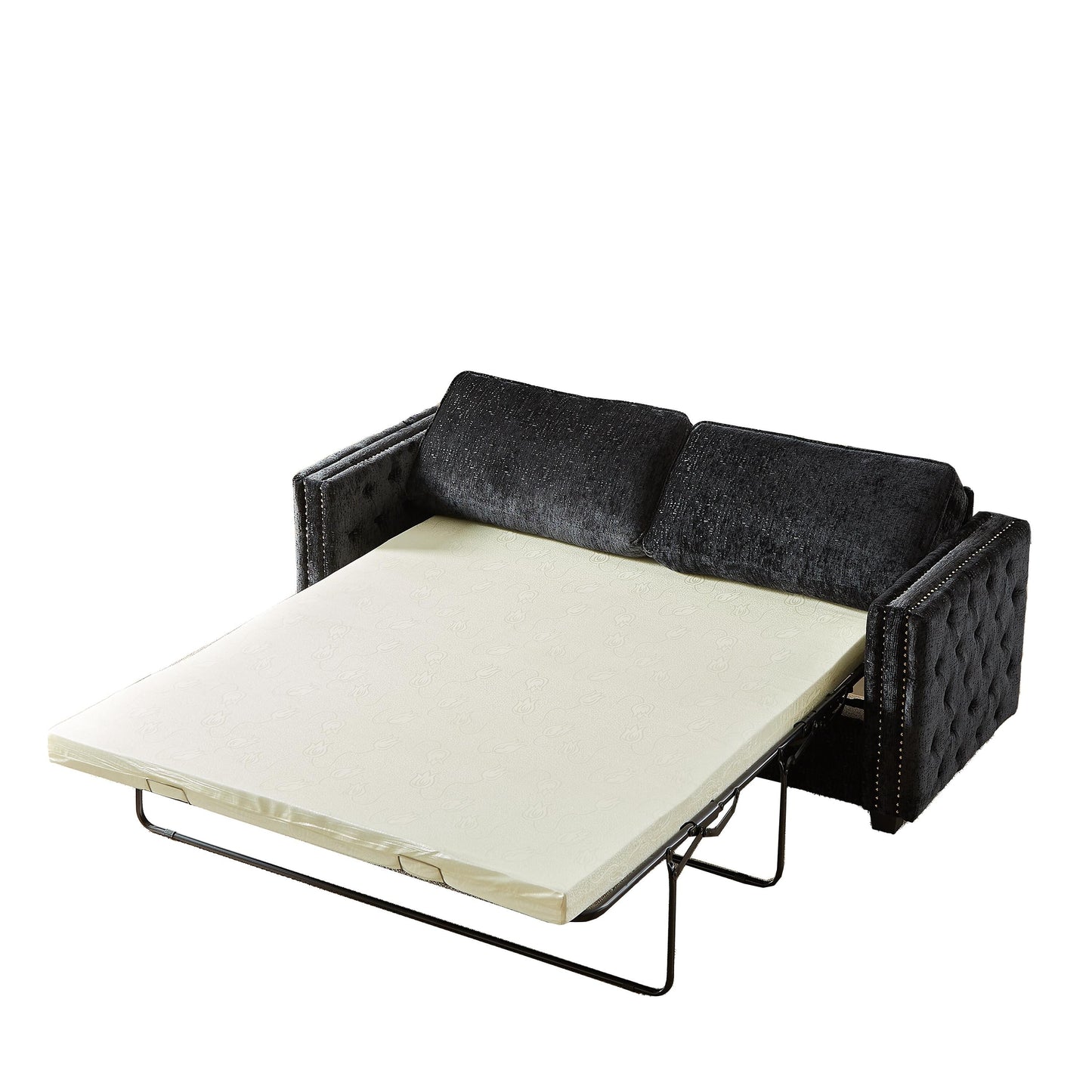 Chenille Sleeper Sofa with Memory Foam Mattress