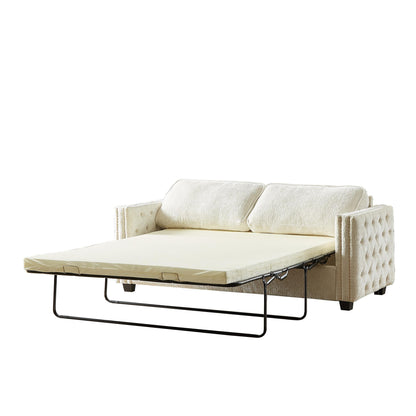 Chenille Sleeper Sofa with Memory Foam Mattress