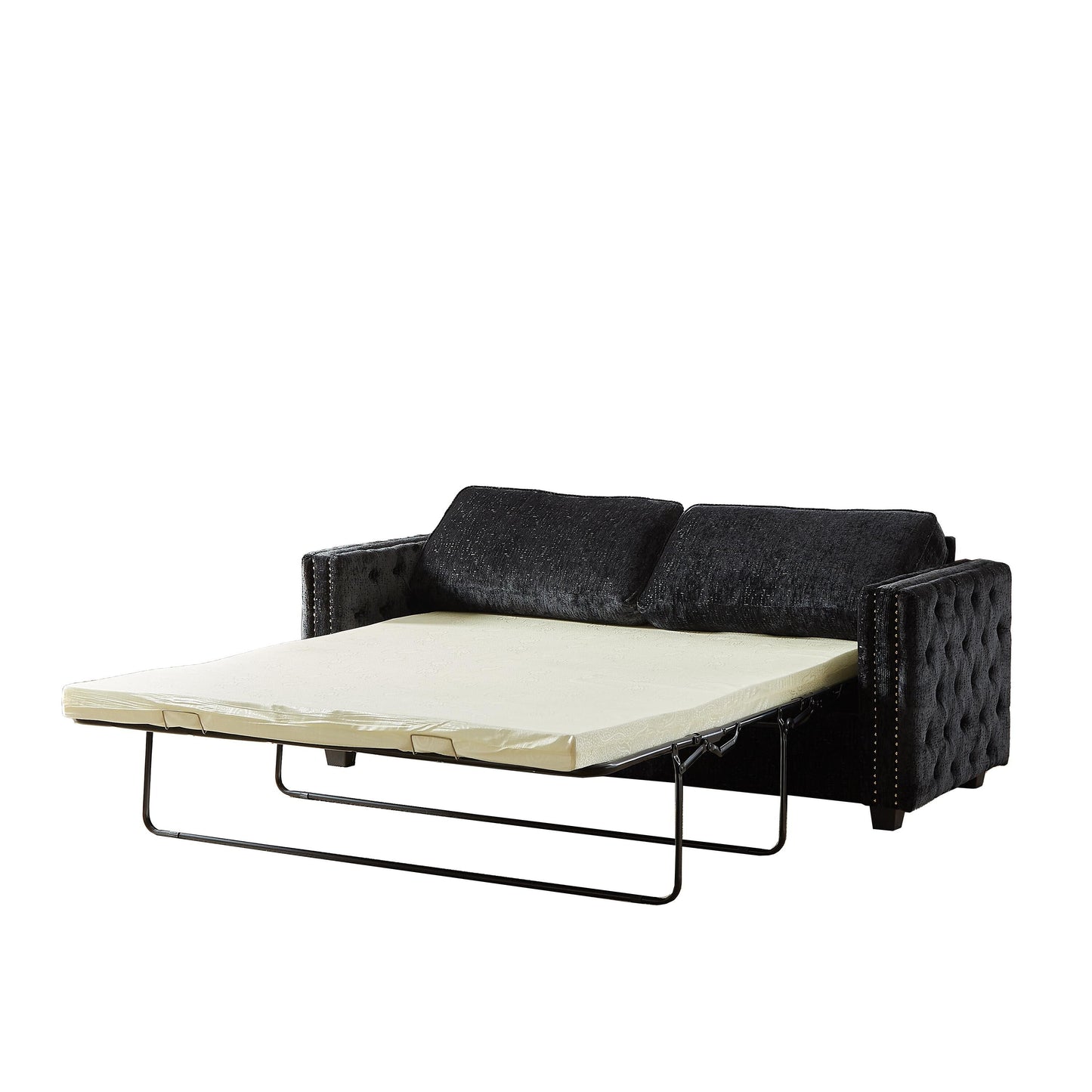Chenille Sleeper Sofa with Memory Foam Mattress